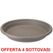 OFFERTA 4 SOTTOVASO UNIVERSAL SAUCER ROUND 25CM TAUPE