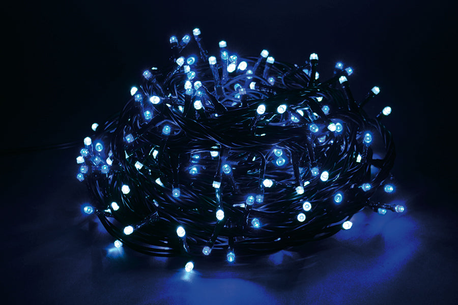 LUCI DI NATALE 1000 LED BIANCO FREDDO/BLU 8 GIOCHI DI LUCE