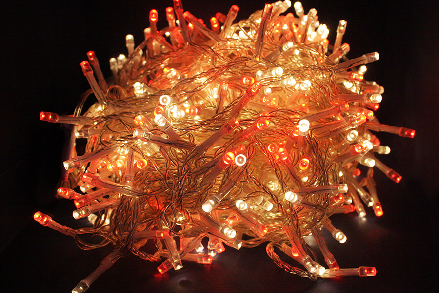 LUCI DI NATALE 300 LED ARANCIONE 8 GIOCHI DI LUCE