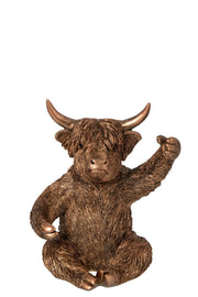 Toro Bottiglia Vino Resina Rame 27 cm Peraga Christmas