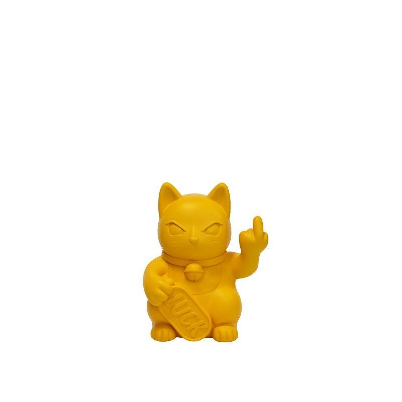 BLOGO Statuetta Maneki Neko Irriverente "Lucky Cat" Piccola - Giallo