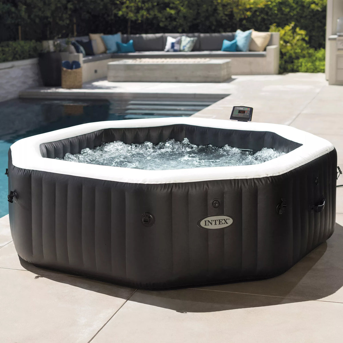 Intex Spa Idromassaggio Jet & Bubble Deluxe 6 posti Nero