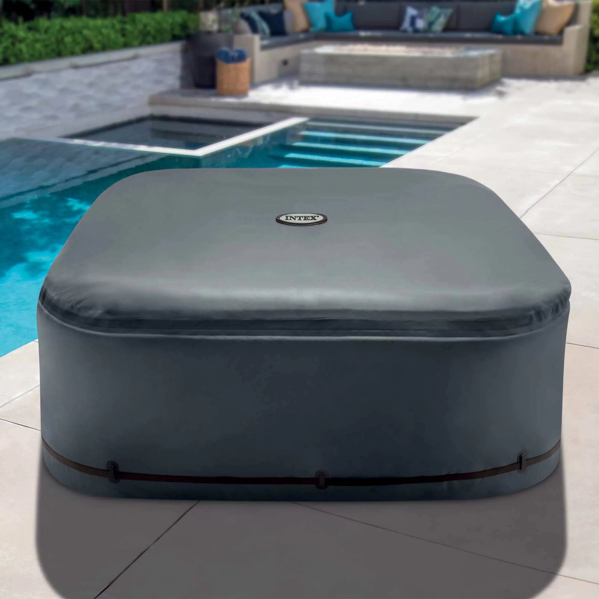 PureSpa Copertura Solare per SPA Quadrata 4 Posti 175x175x71cm - Nero 13kg