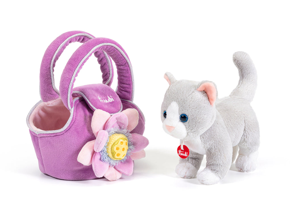PELUCHE GATTINO NELLA BORSETTA
