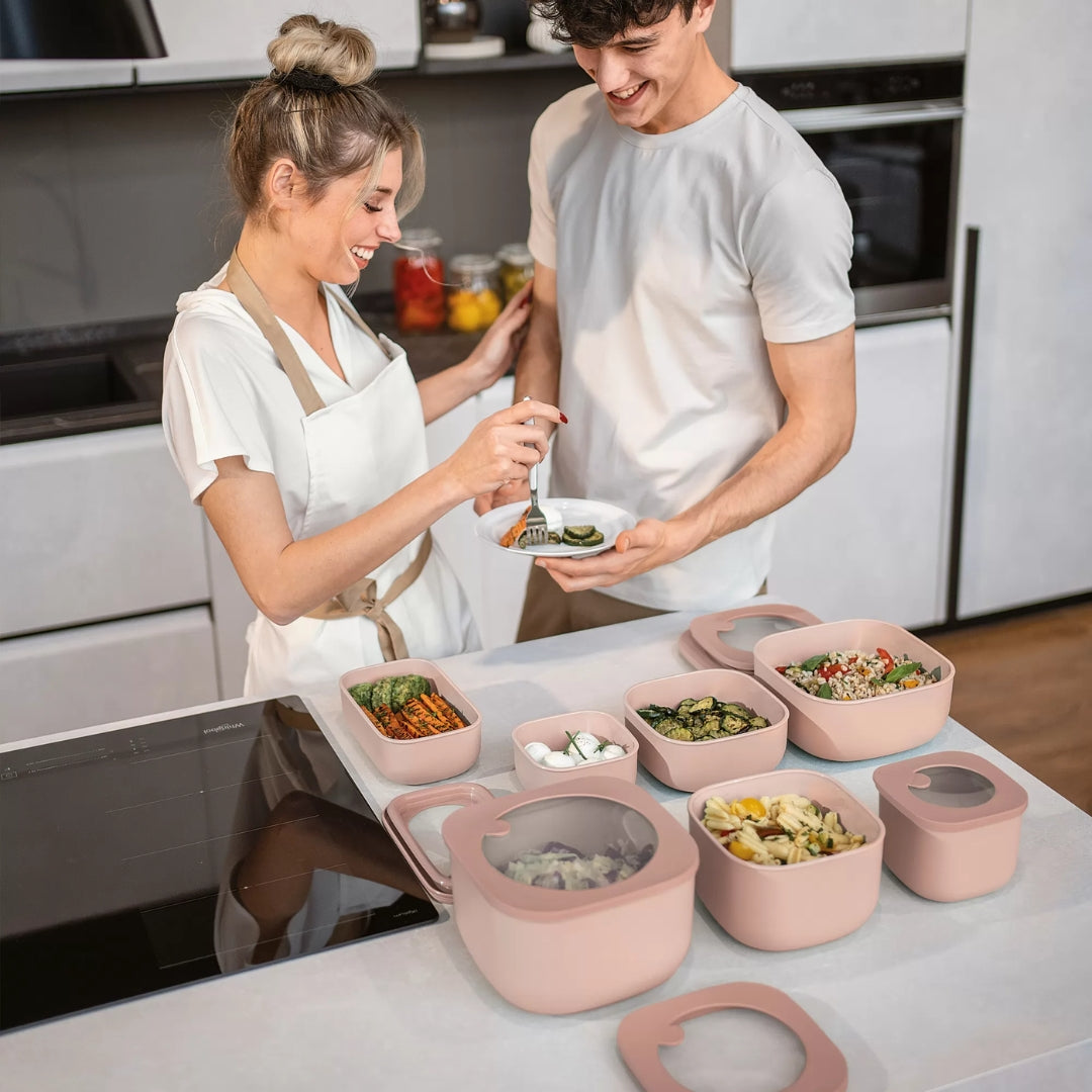 CONTENITORE ERMETICO 1900CC "STORE&MORE BIO" PER FRIGO/FREEZER/FORNO A MICROONDE ROSA