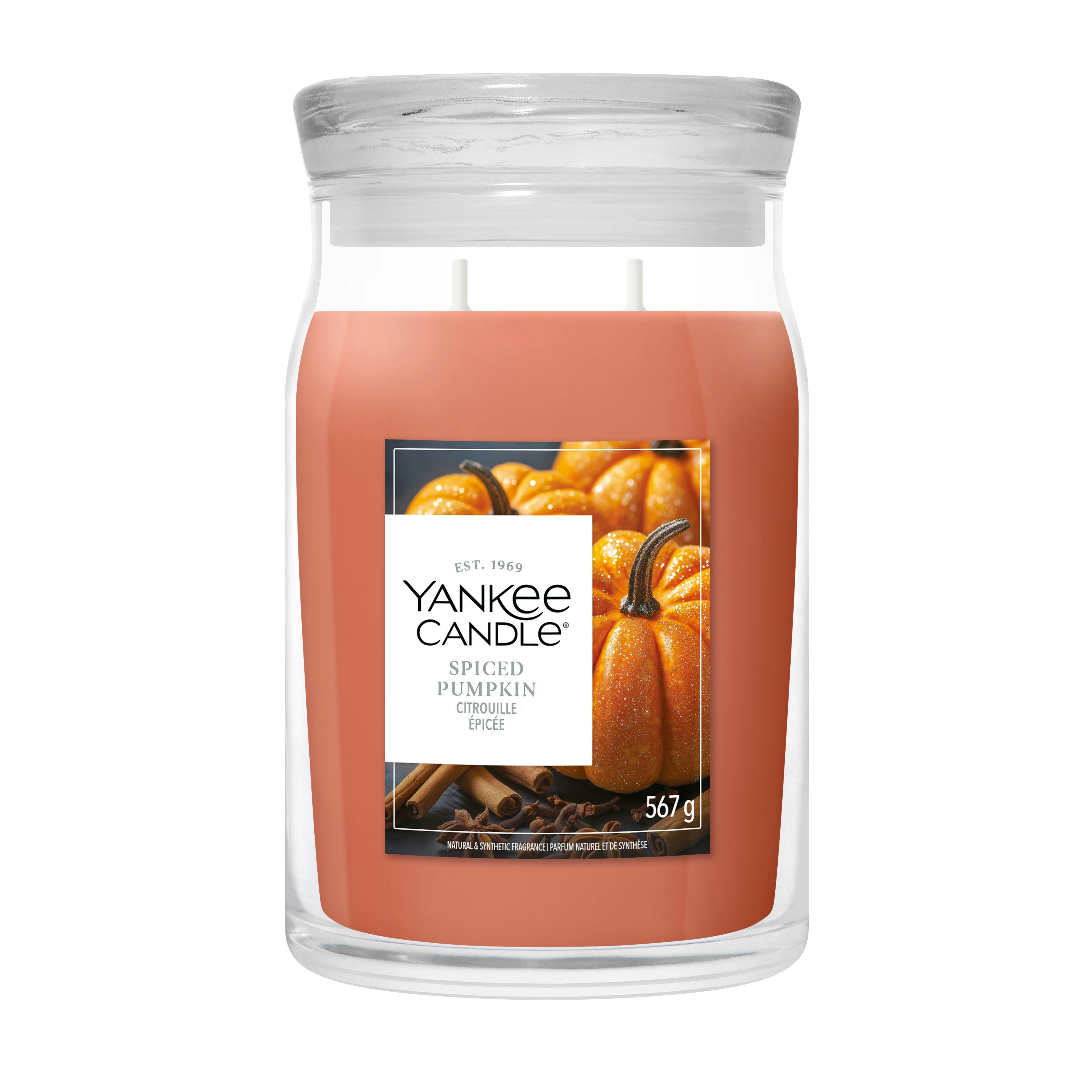 Candela Grande Signature Spiced Pumpkin 567g Arancione Yankee Candle