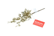 RAMO PICK CON FIORE GLITTERATO CHAMPAGNE