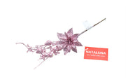 RAMO PICK CON FIORE GLITTERATO ROSA