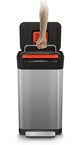PATTUMIERA A PEDALE TITAN CON COMPATTATORE IN ACCIAIO INOX 20L