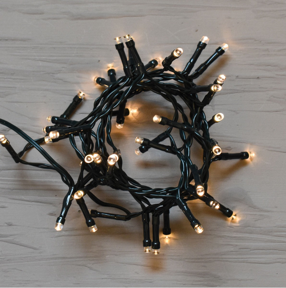 LUCI DI NATALE CATENA CON 50 LED BIANCO CALDO 7.50MT