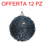 OFFERTA 12 PALLINE BLU NOTTE 8CM