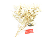 RAMO NATALIZIO CON FOGLIE 95CM ORO