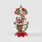 Carillon Carosello Natalizio Babbo Natale Renna H.17 Multicolore EDG