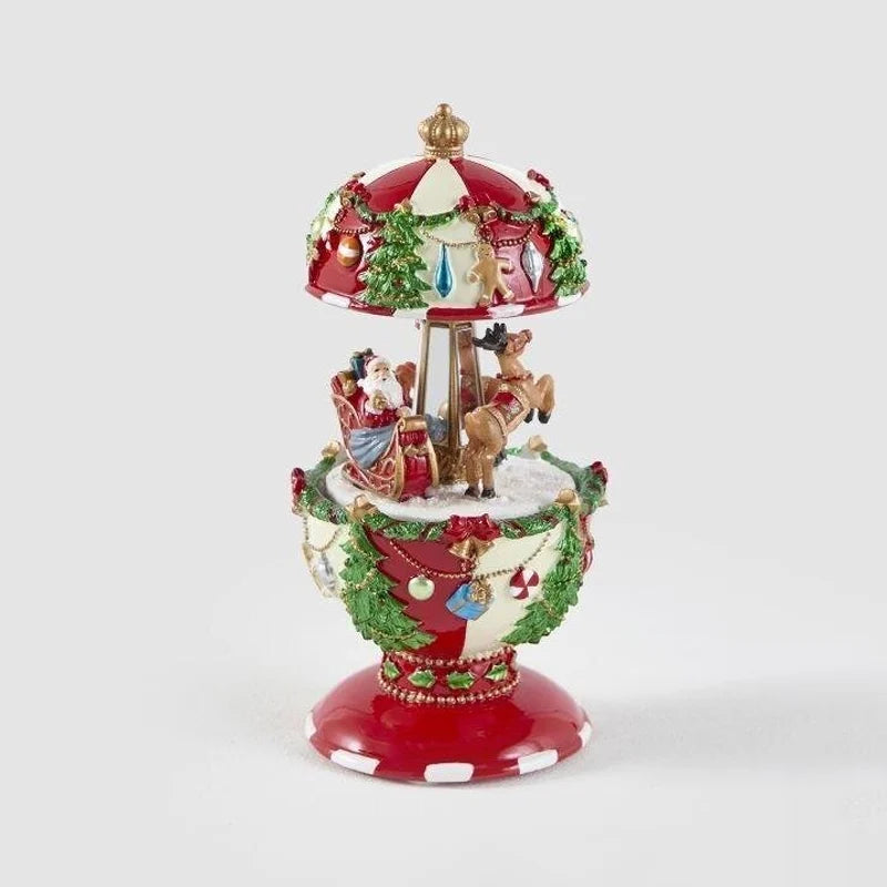 Carillon Carosello Natalizio Babbo Natale Renna H.17 Multicolore EDG