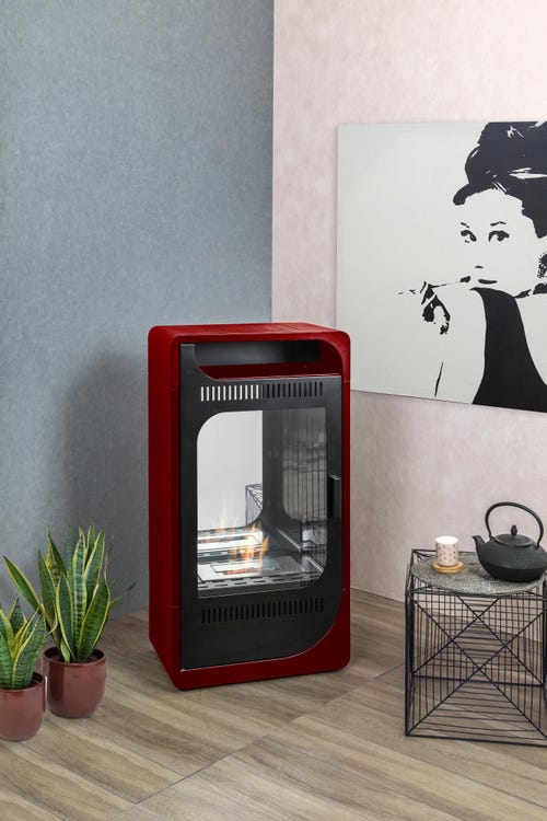 STUFA A BIOETANOLO FIAMMETTA VENTILATA BORDEAUX 2 LT