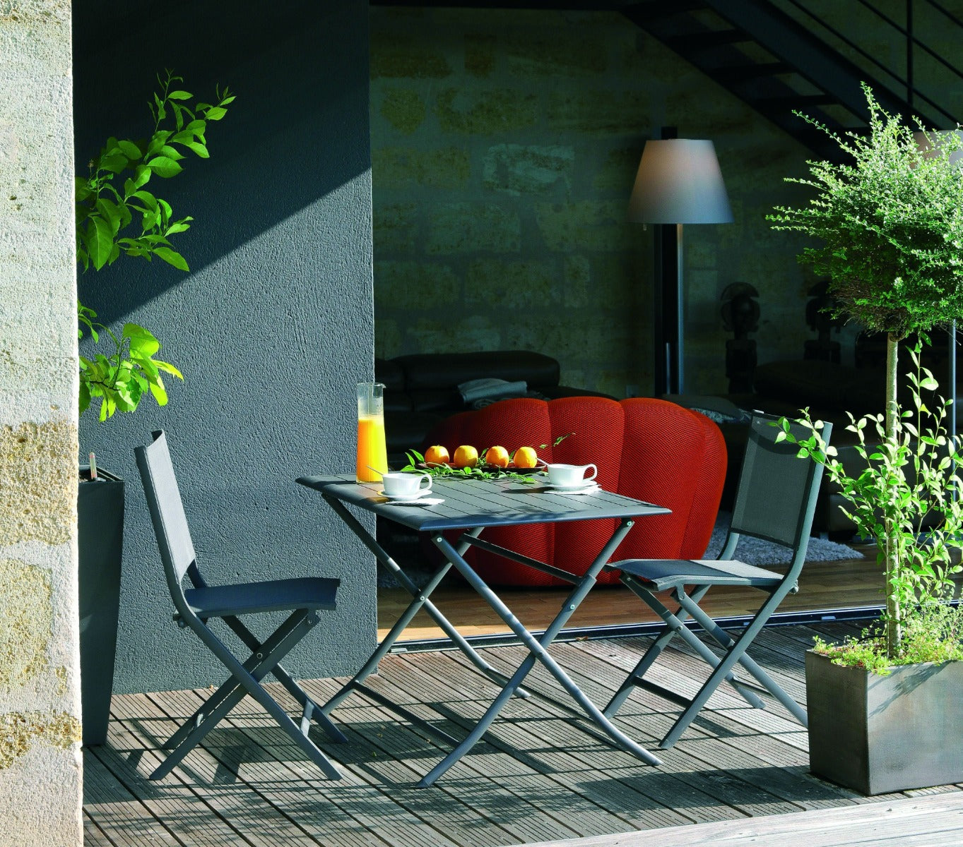 TAVOLO PIEGHEVOLE IN METALLO 110X70CM GRIGIO