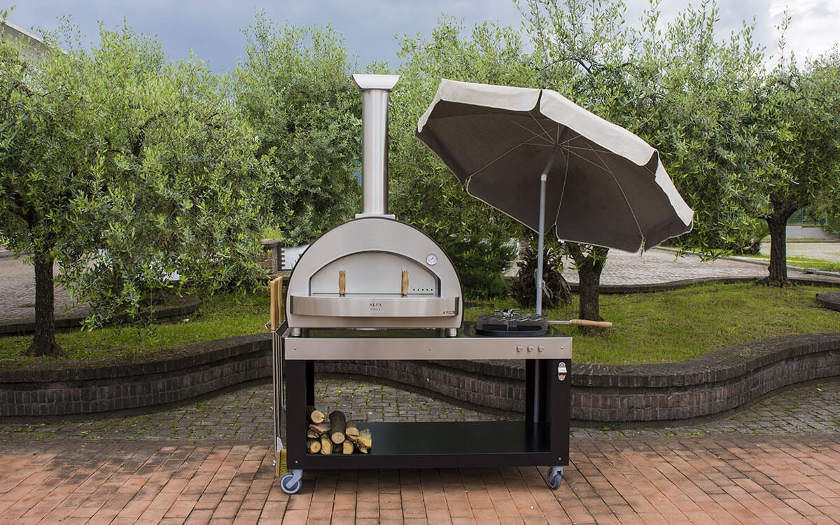 TAVOLO MULTIFUNZIONE PER PIZZA 160CM NERO ALFA FORNI