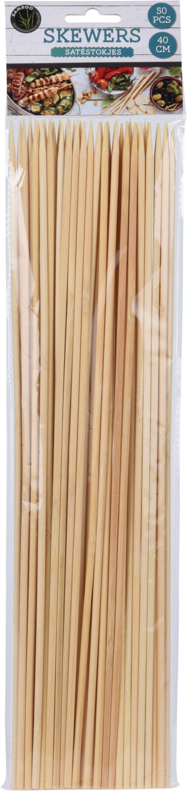 50 SPIEDINI IN BAMBU 40CM