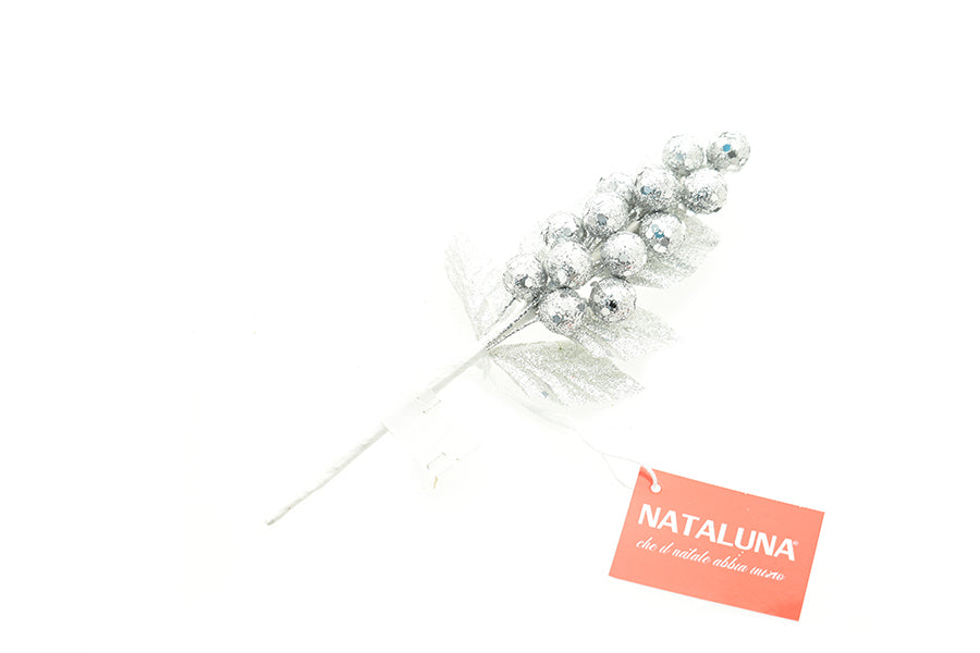 RAMO NATALIZIO GLITTERATO ARGENTO