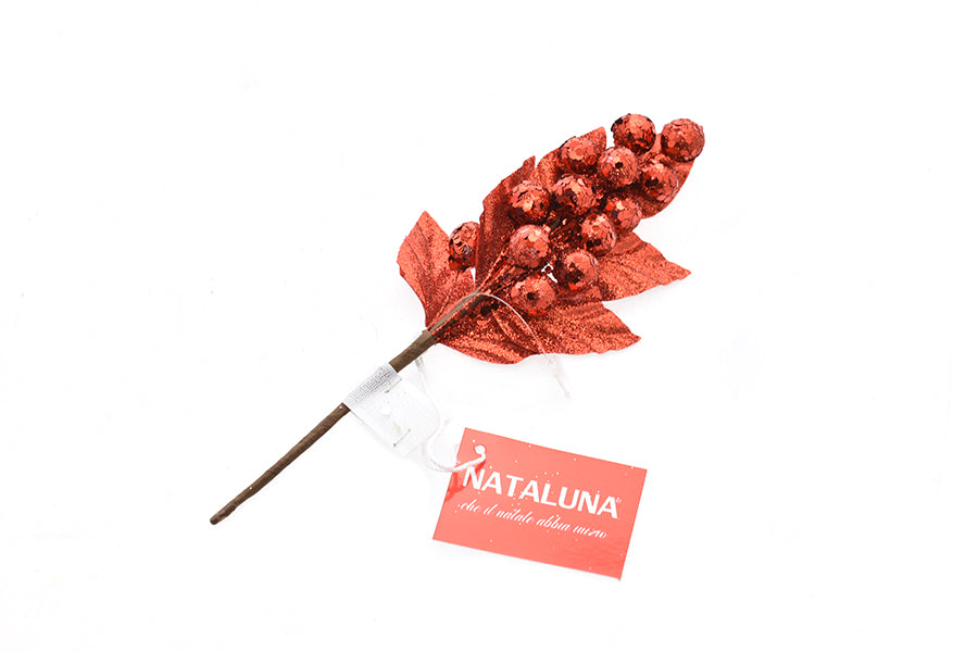RAMO ROSSO NATALIZIO GLITTERATO