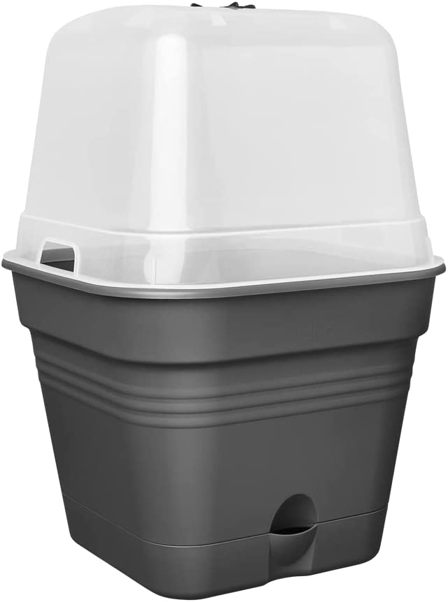 VASO DA COLTURA GREEN BASICS GROWPOT SQUARE ALLIN1 25CM LIVING BLACK