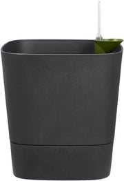 VASO GREENSENSE AQUA CARE SQUARE 38CM CHARCOAL GREY GRIGIO SCURO