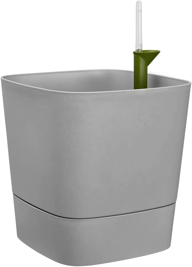 VASO GREENSENSE AQUA CARE SQUARE 38CM LIGHT CONCRETE GRIGIO