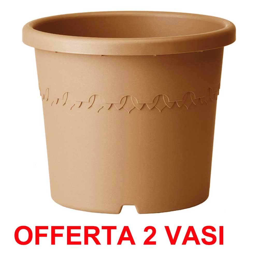 OFFERTA 2 VASO ALGARVE CILINDRO WHEELS 40CM TERRA