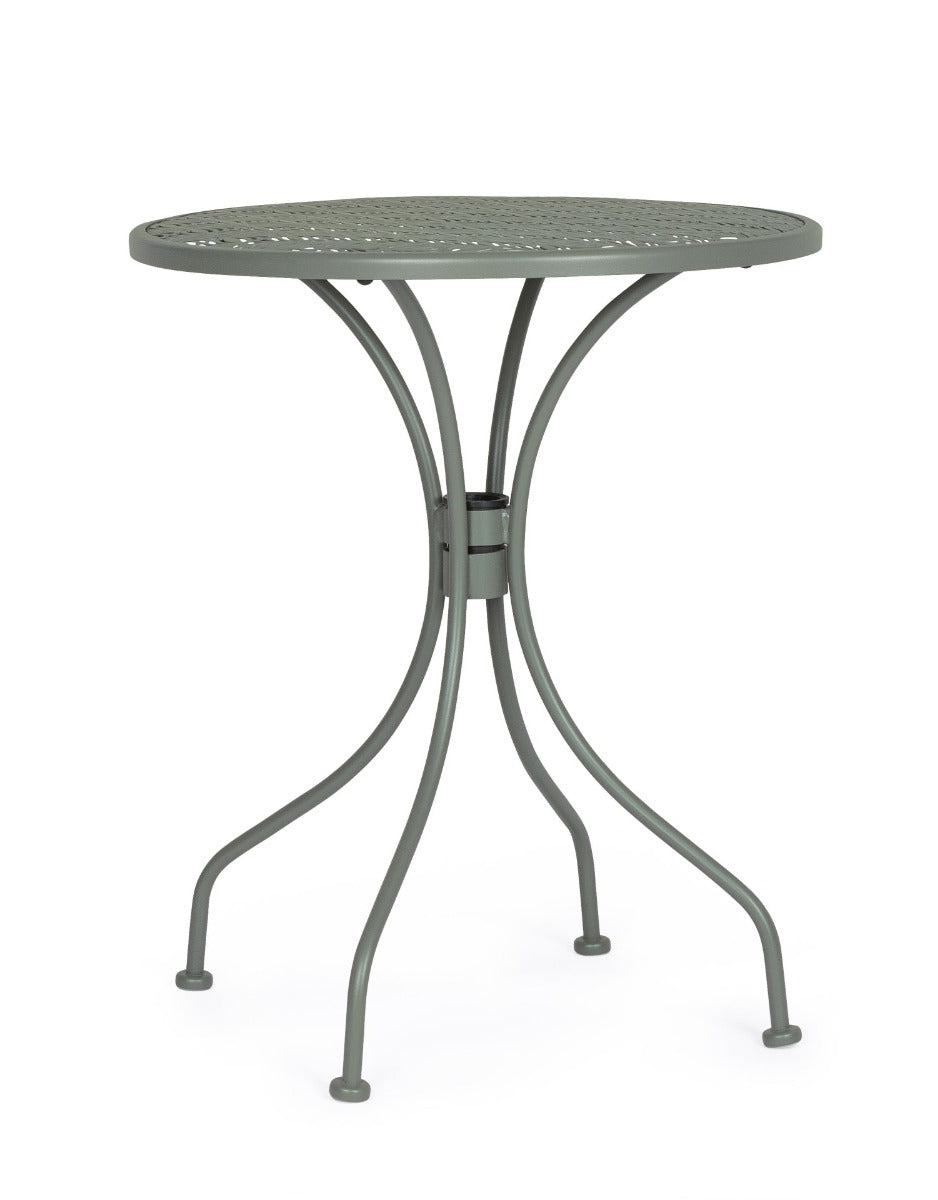 SET TAVOLO DA GIARDINO LIZETTE D.60 + 2 SEDIE LIZETTE CON BRACCIOLI VERDE SCURO