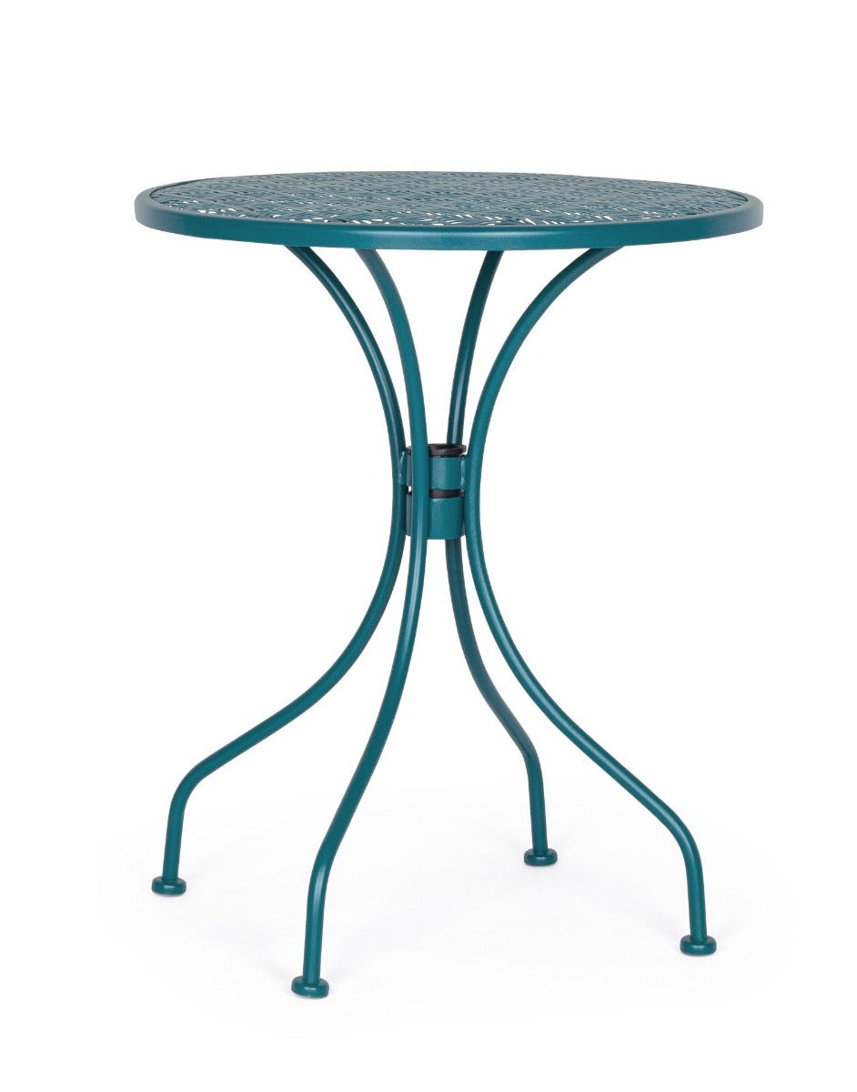SET TAVOLO DA GIARDINO LIZETTE D.60 + 2 SEDIE LIZETTE CON BRACCIOLI BLU OCEANO