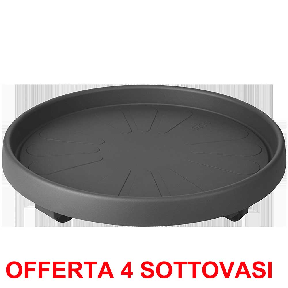 OFFERTA 4 SOTTOVASO CON RUOTE UNIVERSAL PLANTTAXI 30CM ANTRACITE