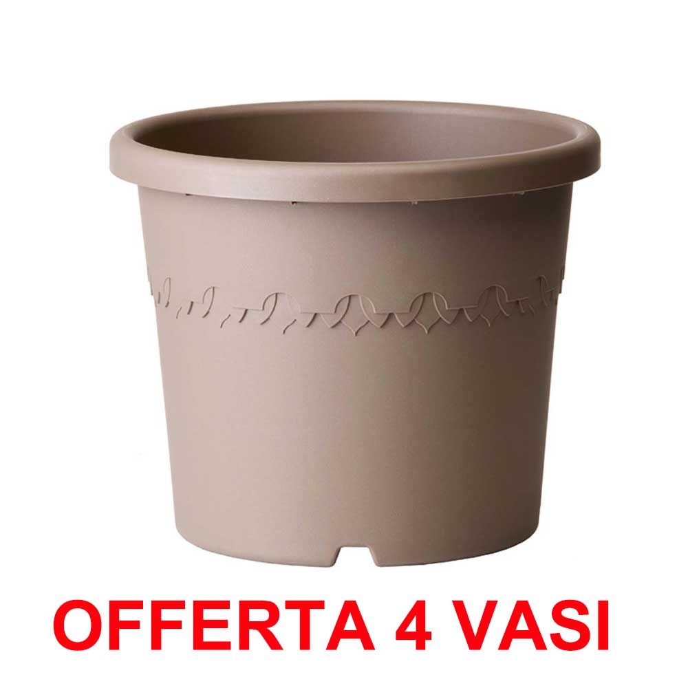OFFERTA 4 VASO ALGARVE CILINDRO 25CM TAUPE