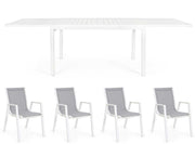 OFFERTA TAVOLO PELAGIUS ALLUNGABILE 135/270X90 BIANCO +4 POLTRONE PELAGIUS