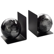 COPPIA DI FERMALIBRI NERI CON MAPPAMONDI MAGNETICI