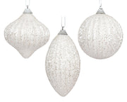 pallina di natale in foam glitter D 8 cm bianco invernale Peraga Christmas