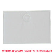 OFFERTA 12 CUSCINI MAGNETICI RETTANGOLARE PER SEDIE BIANCO