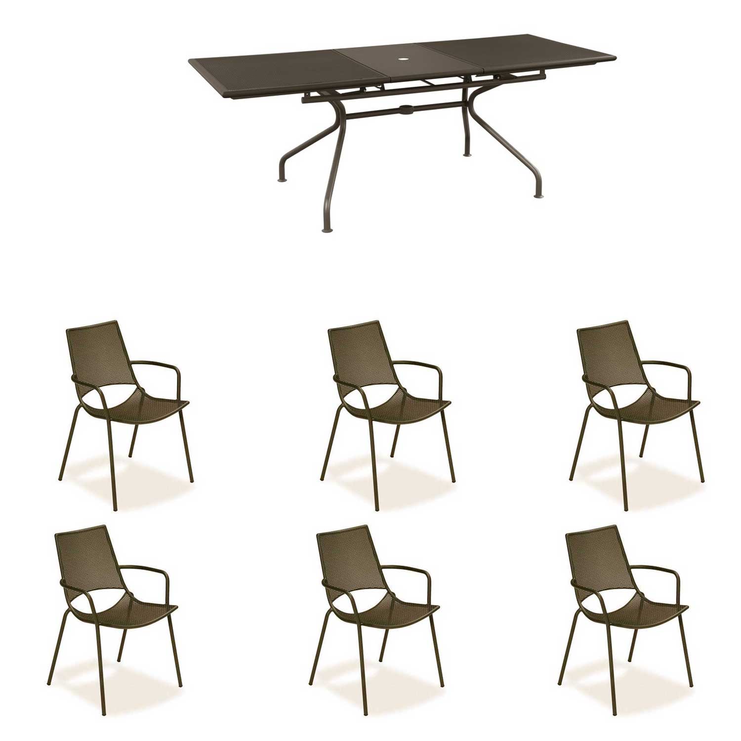 Ensemble table extensible ATHENA 230/300 x 100 + 6 fauteuils à oreilles dans la couleur de votre choix