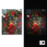 QUADRO CANDELE ROSSE 30X40X1,8 CM CON MICROLED BIANCO CALDO