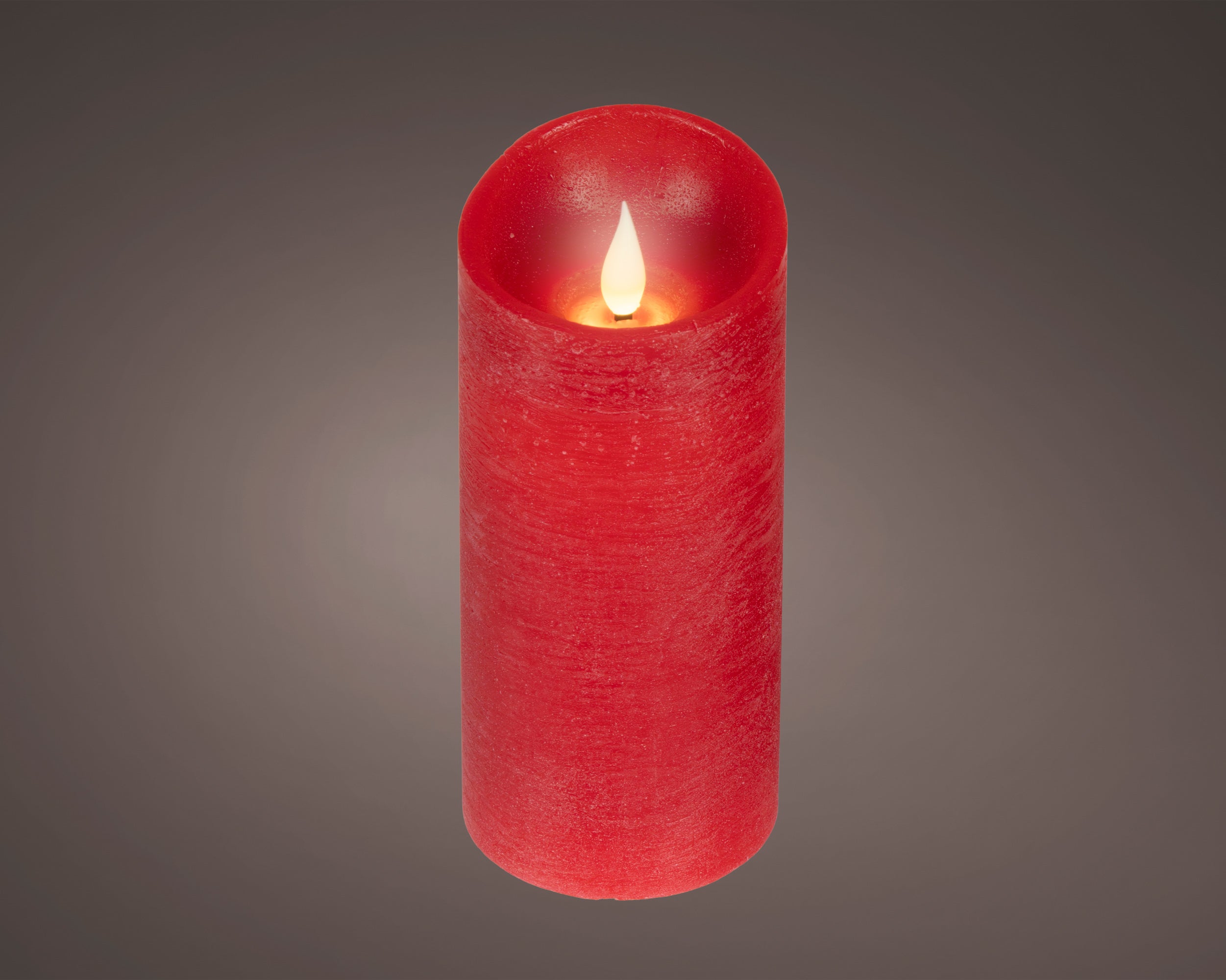 Candela LED in cera effetto fiamma D 7,5 cm altezza 17 cm rosso Peraga Christmas