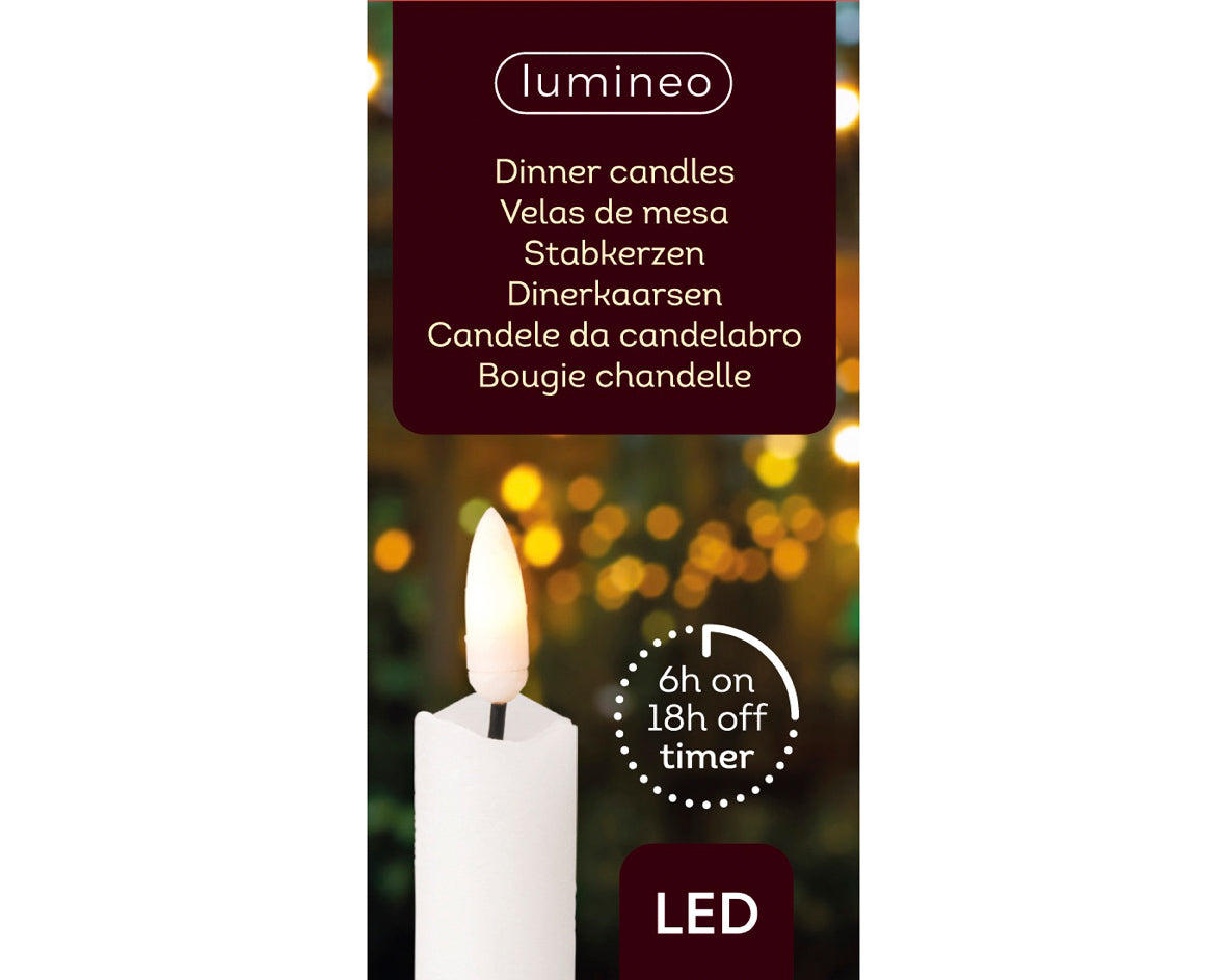 2 CANDELE CON STELO 24X2CM BIANCO CALDO