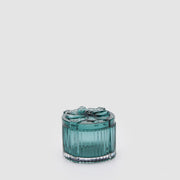 Contenitore Natalizio Pacco Regalo Verde in Vetro 6x8cm EDG
