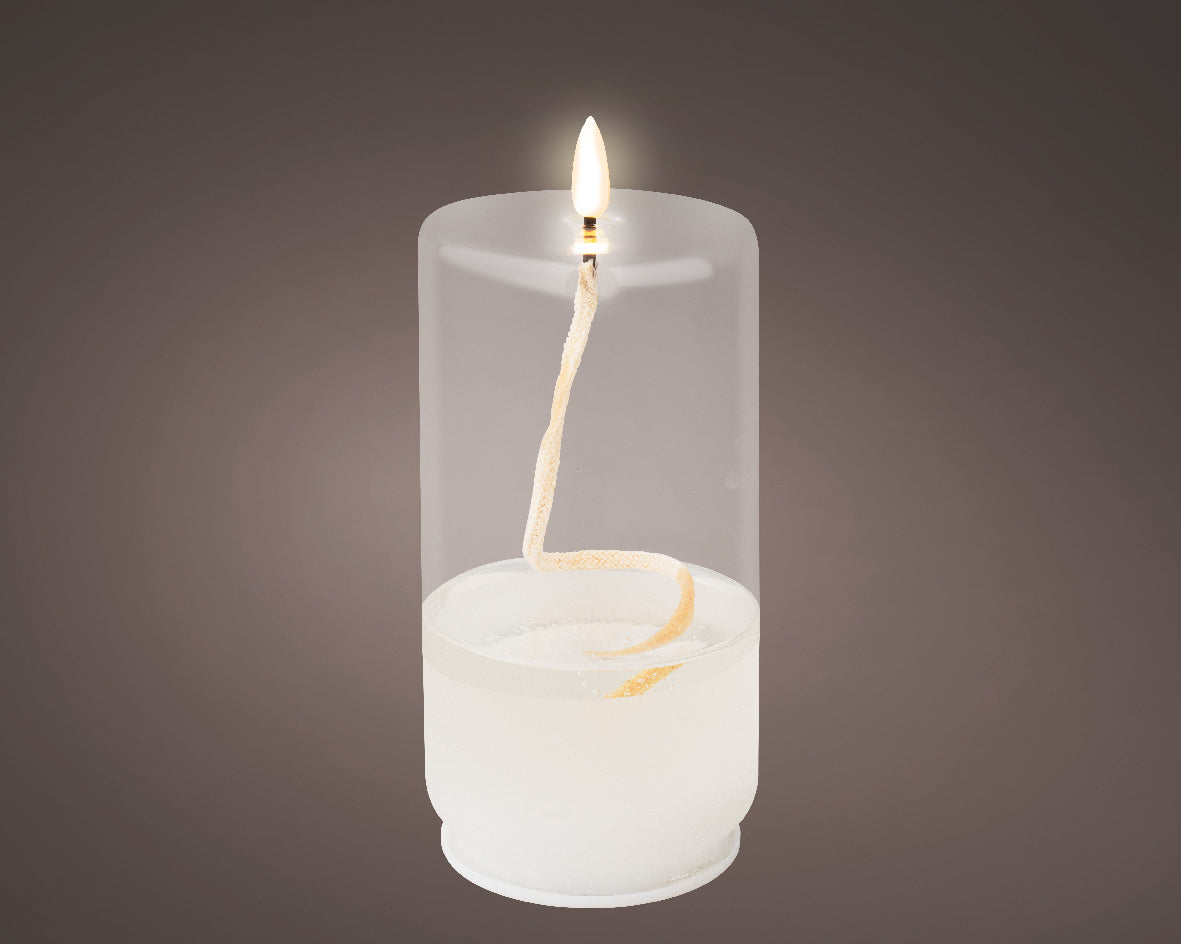 CANDELA LUMINOSA CON 1 LED 18,5X8CM BIANCO CALDO