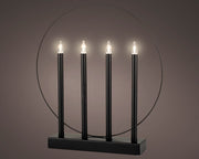 4 CANDELE LED NERE CON DECORAZIONE ORO
