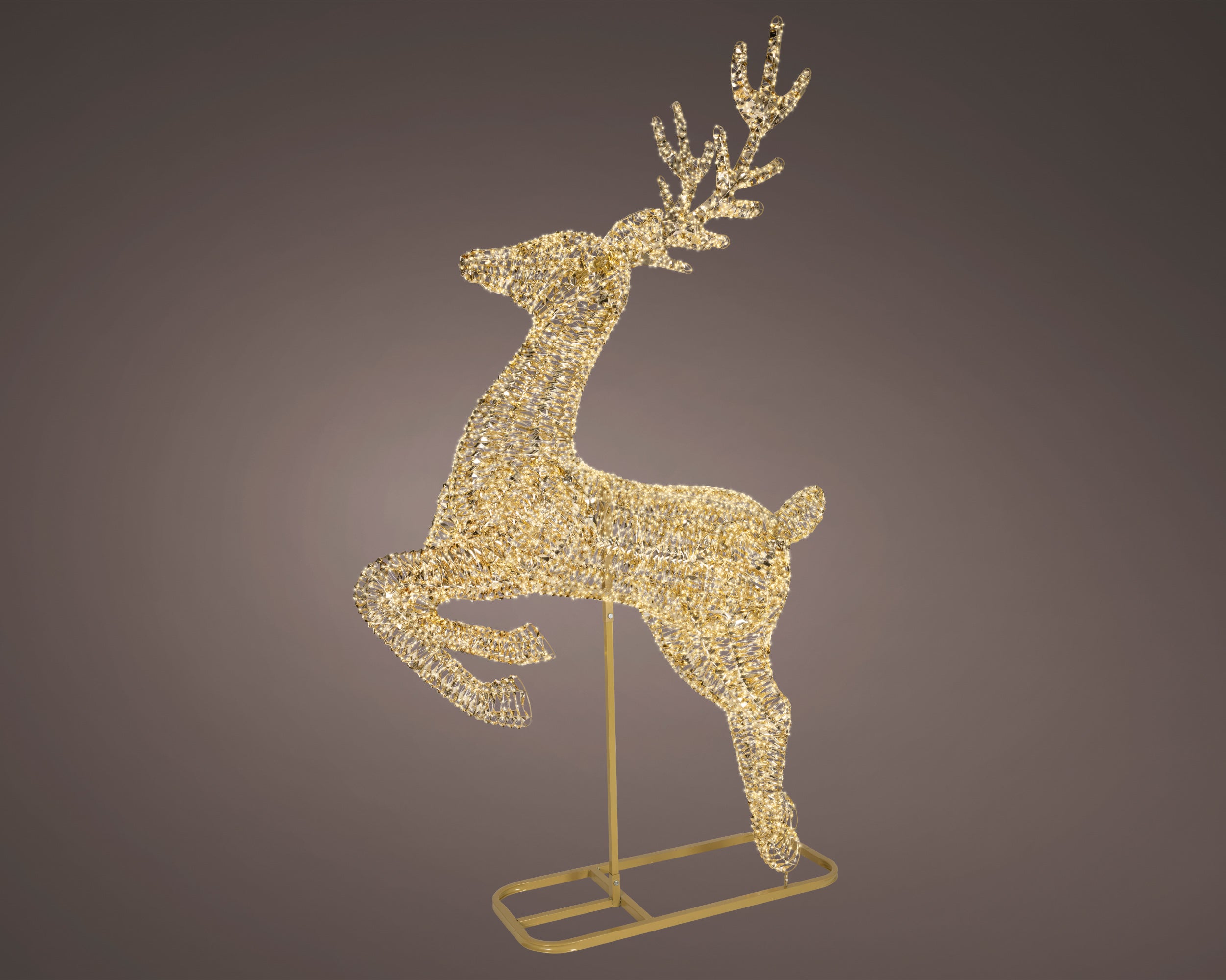 Renna micro LED in PET 58 x 184 x 286 cm oro Peraga Christmas
