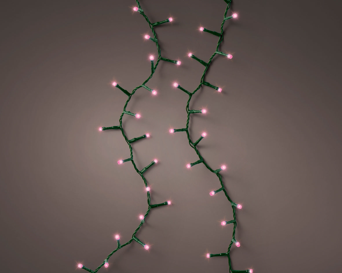 LUCI DI NATALE 500LED ROSA 1100 CM 8 FUNZIONI