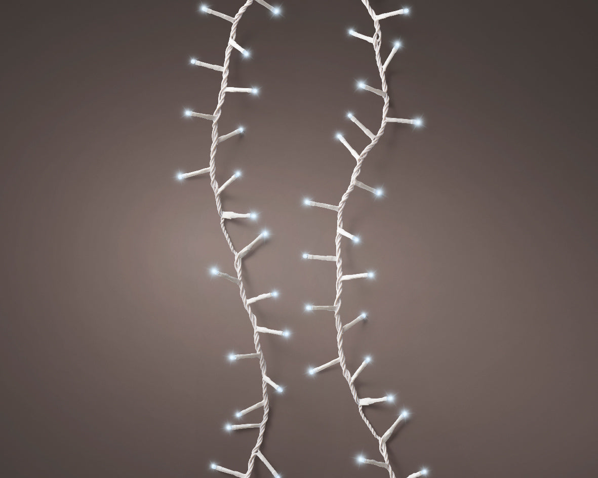 LUCI DI NATALE 1000 LED 2250CM BIANCO FREDDO 8 GIOCHI DI LUCE