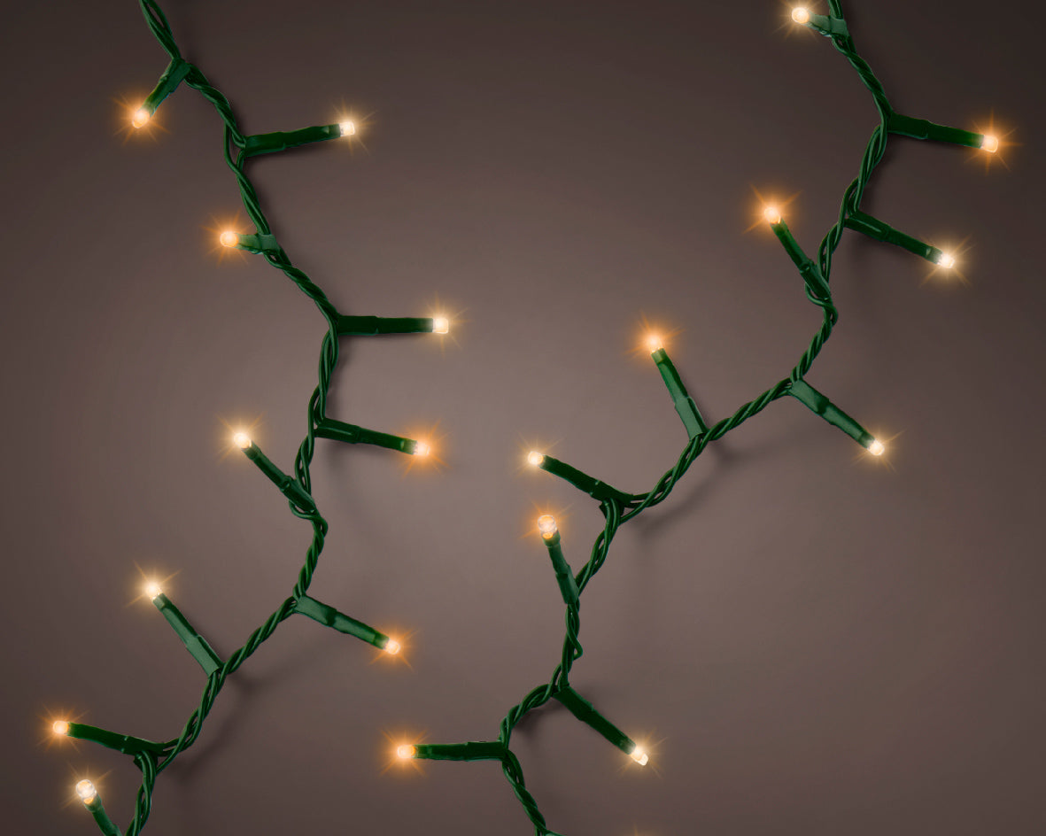 LUCI DI NATALE 500 LED BIANCO CALDO 1100CM 8 GIOCHI DI LUCE