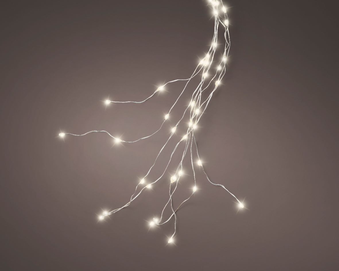 Micro LED a grappolo per albero di Natale con luce fissa, 180 cm, luce bianco caldo.