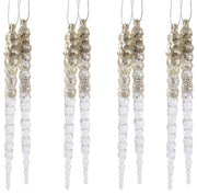 OFFERTA 4 STALATTITI DA APPENDERE 1,5X14,5CM CHAMPAGNE E ORO
