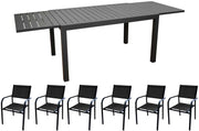 OFFERTA TAVOLO ALLUNGABILE 200/300X100 GRAFITE ALICE +6 POLTRONE DUCA